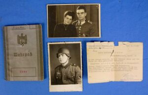 Wehrpass of a German Infantry Feldwebel Killed in Action in 1943 with Photographs