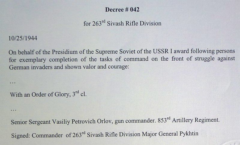 WWII Soviet Order of Glory Third Class with Research - Image 12