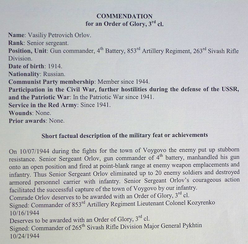 WWII Soviet Order of Glory Third Class with Research - Image 13