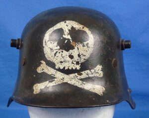 WWI German Model 1916 Combat Helmet with Totenkopf Freikorps Insignia