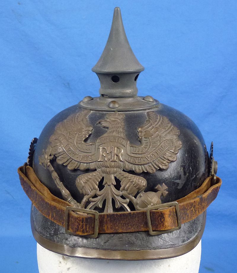 1915 Dated Unit Marked Imperial Prussian EM/NCO Pickelhaube - Image 2