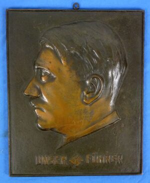 "Unser Fuhrer" Adolf Hitler Plaque 8-1/2 X 11 inches