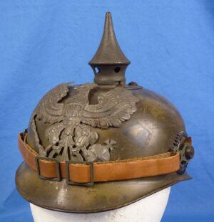 WWI Imperial Prussian Field Gray Eisenblech (Tin Plate) EM/NCO Pickelhaube