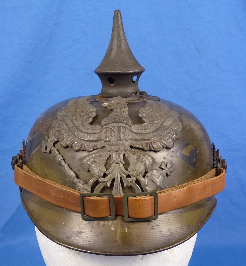 WWI Imperial Prussian Field Gray Eisenblech (Tin Plate) EM/NCO Pickelhaube - Image 2