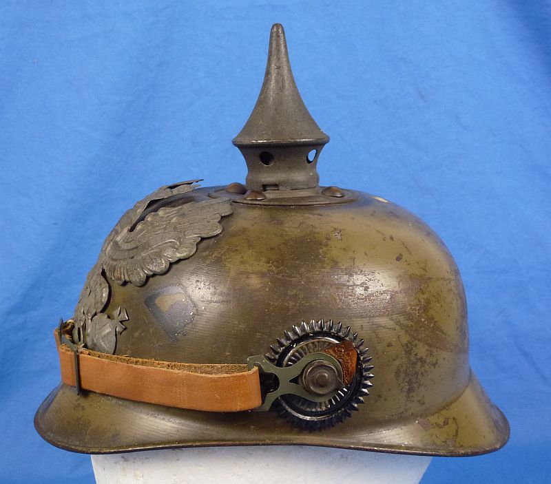 WWI Imperial Prussian Field Gray Eisenblech (Tin Plate) EM/NCO Pickelhaube - Image 5