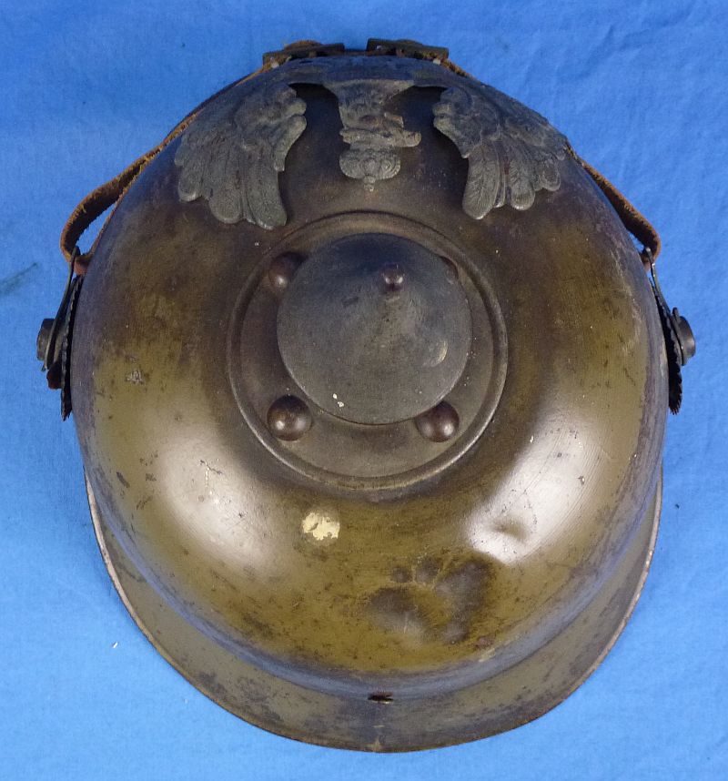 WWI Imperial Prussian Field Gray Eisenblech (Tin Plate) EM/NCO Pickelhaube - Image 8