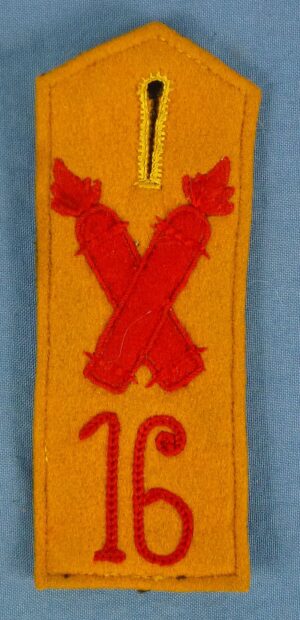 Single Imperial German Shoulder Strap of the 16th (Lotharingian) Foot Artillery Regiment