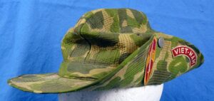 Vietnam War MAC-V Camouflage Bush Hat with Beer Can Crest