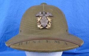 Named 1944 Dated U.S. Navy Officer Pith Helmet