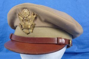 WWII U.S. Army Officer Khaki Visor Cap