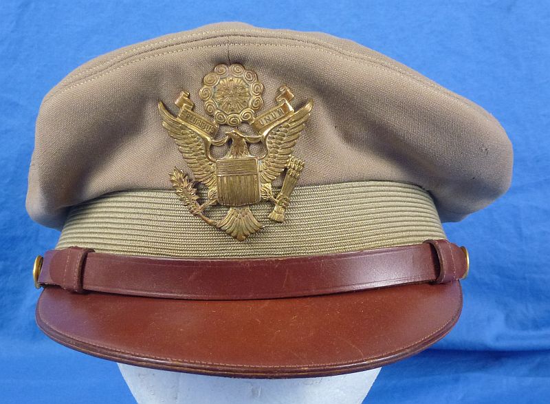 WWII U.S. Army Officer Khaki Visor Cap - Image 2