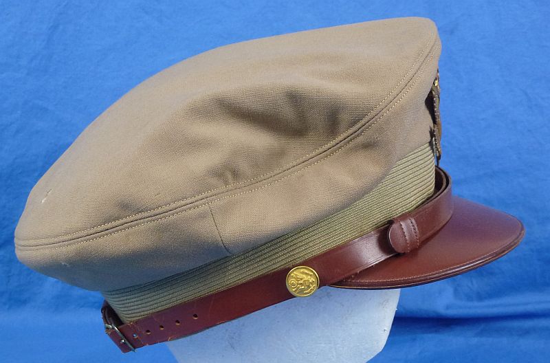 WWII U.S. Army Officer Khaki Visor Cap - Image 3