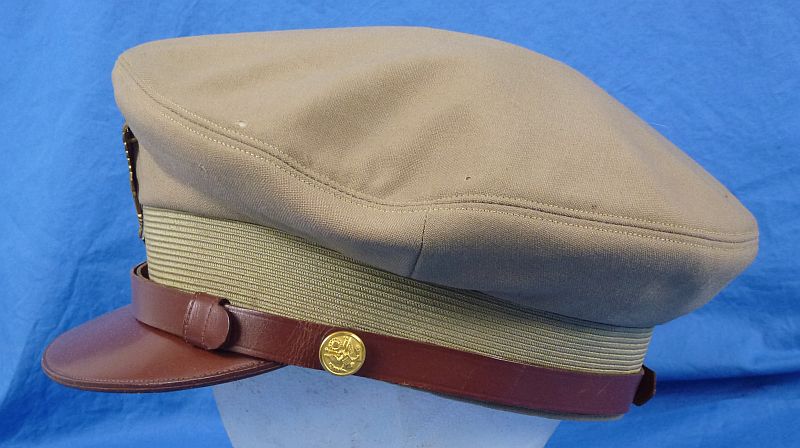 WWII U.S. Army Officer Khaki Visor Cap - Image 5