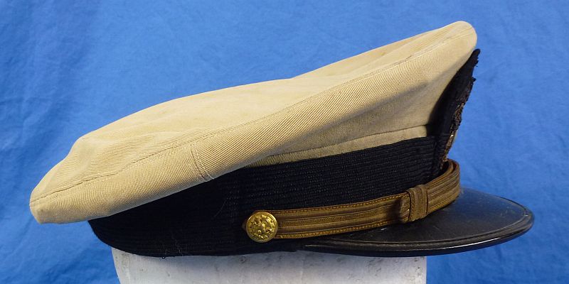 WWII U.S. Navy Officer Khaki Visor Cap - Image 4