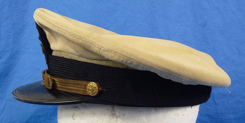 WWII U.S. Navy Officer Khaki Visor Cap - Image 6