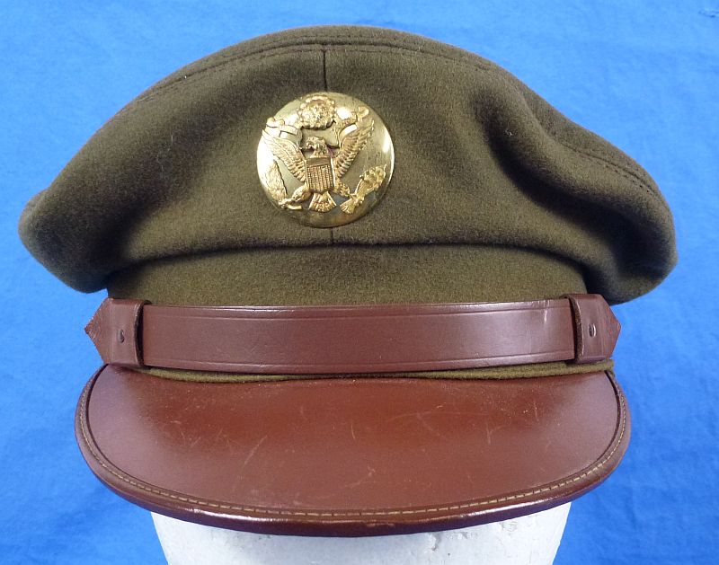 WWII U.S. Army EM/NCO Visor Cap with Laundry Mark - Image 2