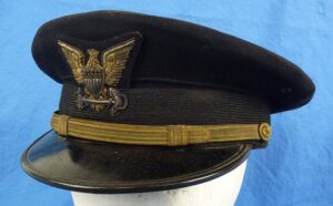 Named WWII U.S. Coast Guard Officer Visor Cap