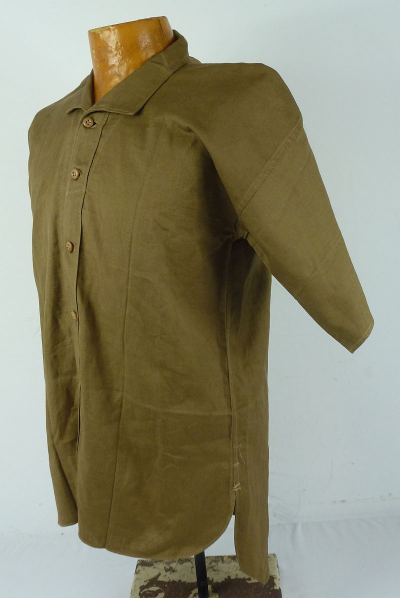 WWII Japanese Navy EM/NCO Olive Brown Short Sleeve Shirt - Image 2