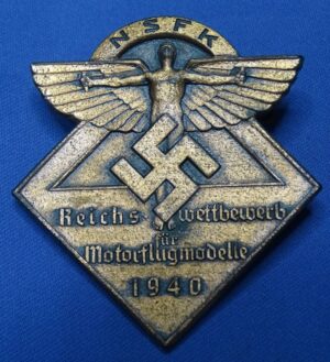 1940 NSFK Reichs Wettbewerb fur Motorflugmodelle Badge