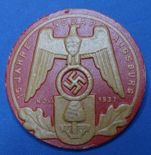1937 15 Years Of Nsdap In Augsburg Badge