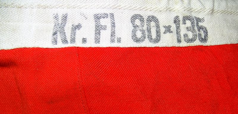 Desirable Size Wool Kriegsflagge Marked "80 X 135" - 29 X 53-1/2 inches - Image 4