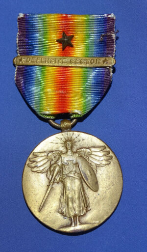 WWI Victory Medal With Star & Defensive Sector Bar