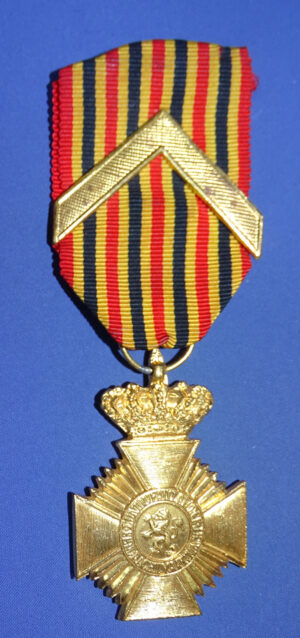 Belgian Military Long Service Medal 1st Class With Chevron