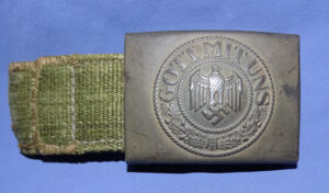 WWII German Army Belt Buckle With Tropical Web Tab