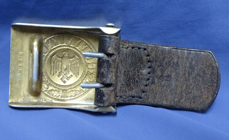 Kriegsmarine Belt Buckle With Leather Tab Dated 1938 - Image 2