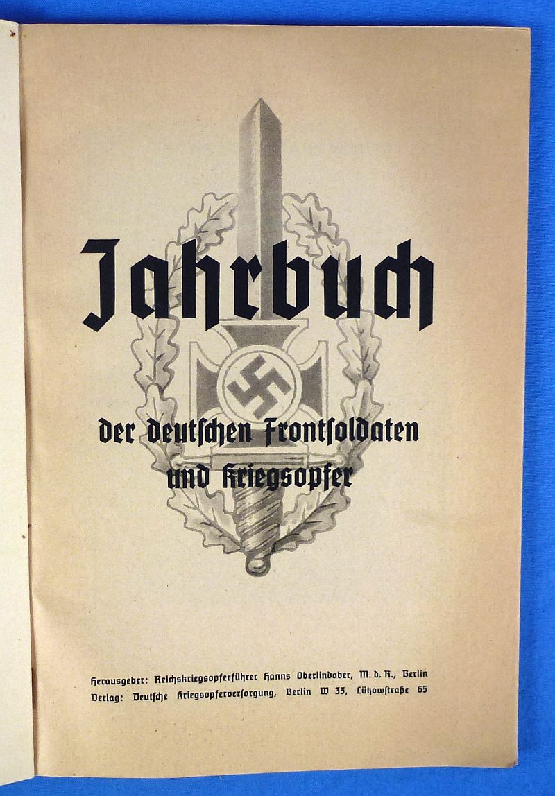 1940 NSKOV Jahrbuch der Deutschen Frontsoldaten und Kriegsopfer Annual Booklet - Image 3