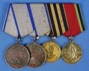 WWII Soviet Four Place Bravery Medal Bar