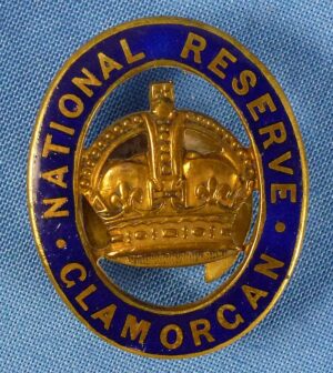 WWI Welsh National Reserve Glamorgan Home Front Lapel Badge by Gaunt of London