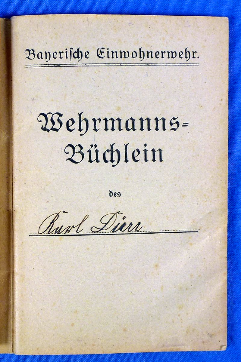 Weimar Period Bavarian Citizen Militia Documents Group - Image 2