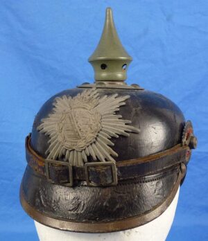Imperial Saxon EM/NCO Pickelhaube Marked to the 100th (1st Royal Saxon) Life Grenadiers Regiment