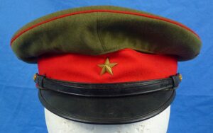 WWII Japanese Army Officer Visor Cap with Cotton Cover