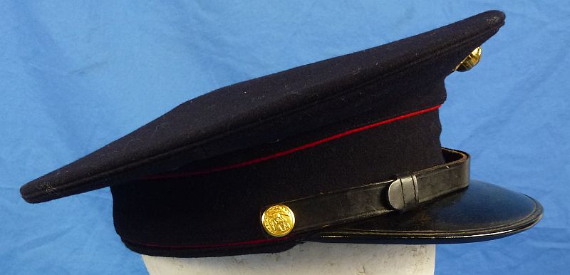 WWII U.S. Marine Corps EM/NCO Dress Blue Visor Cap - Image 3