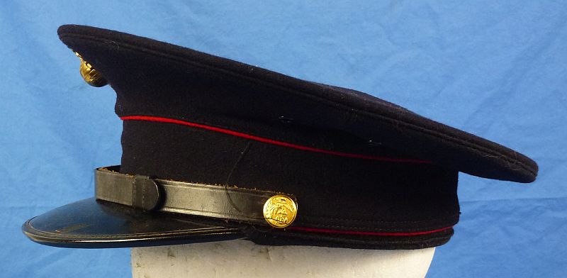 WWII U.S. Marine Corps EM/NCO Dress Blue Visor Cap - Image 5