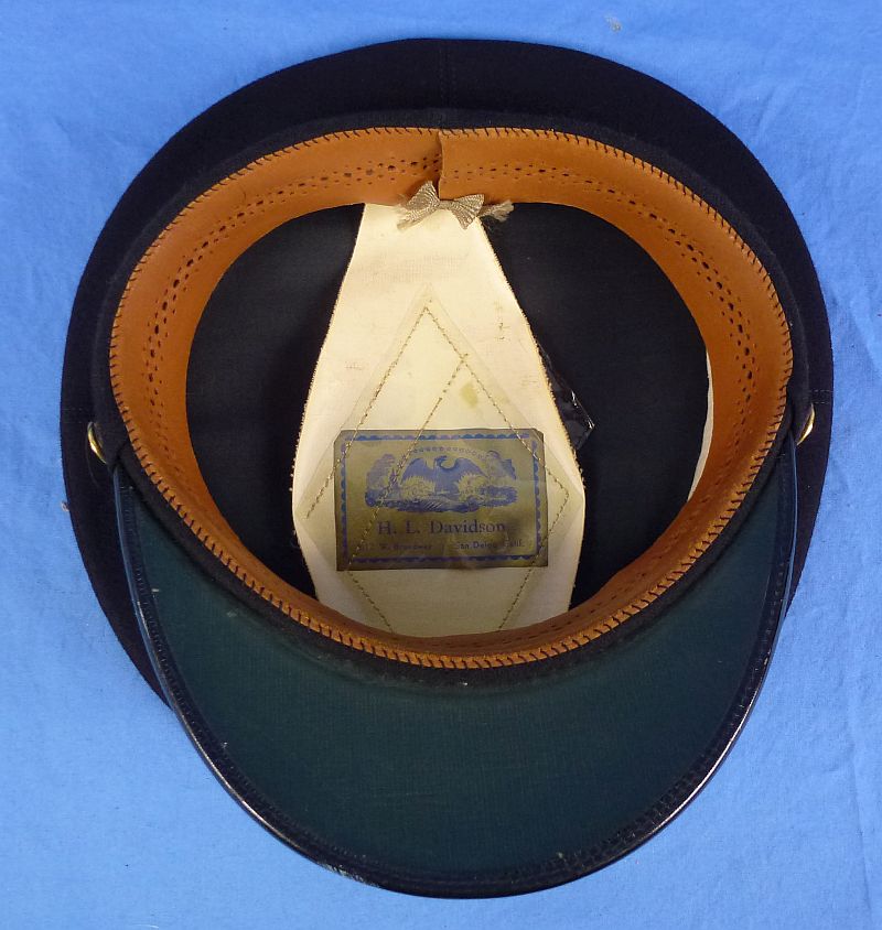 WWII U.S. Marine Corps EM/NCO Dress Blue Visor Cap - Image 7