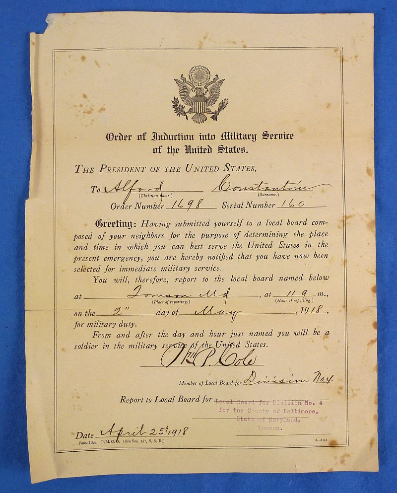 Named WWI 6th Division Victory Medal, Insignia and Documents Group - Image 16