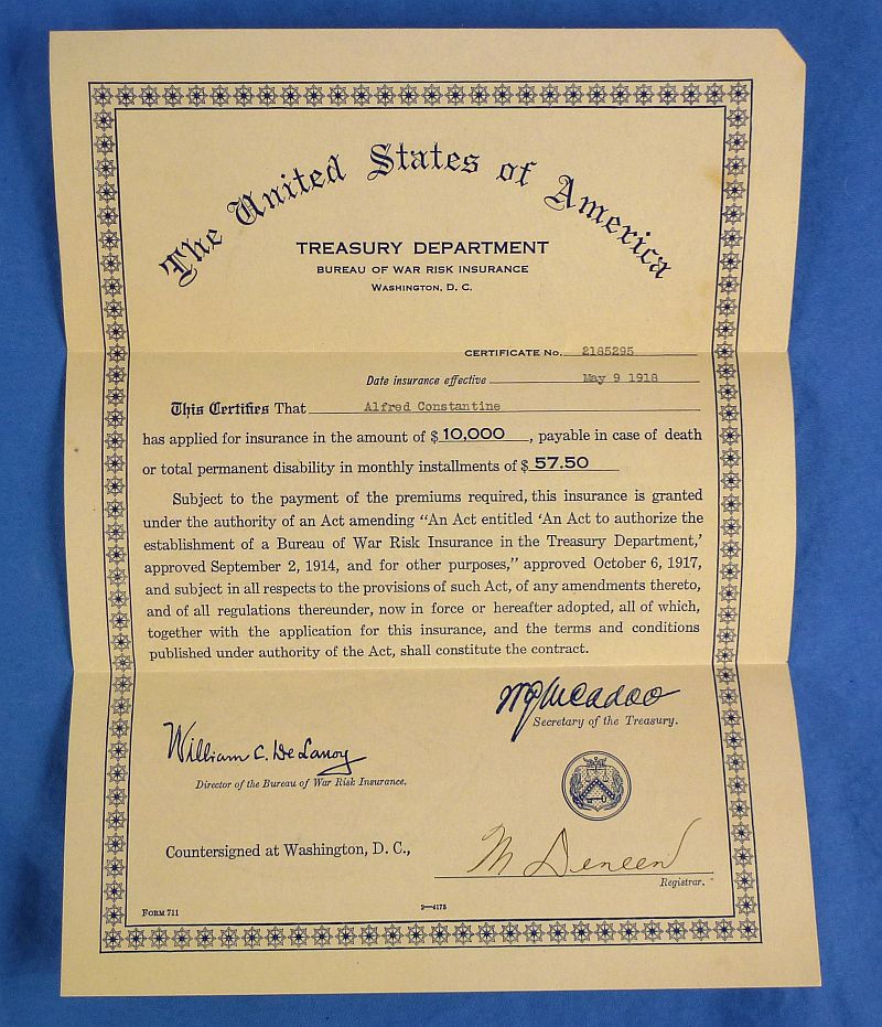 Named WWI 6th Division Victory Medal, Insignia and Documents Group - Image 17