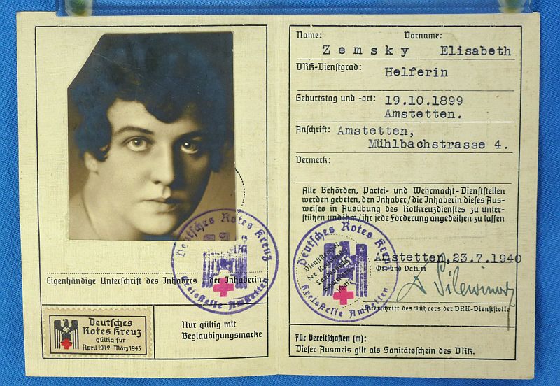 One Woman's WWII German Red Cross Identification Book, Service Book, and Armband - Image 3