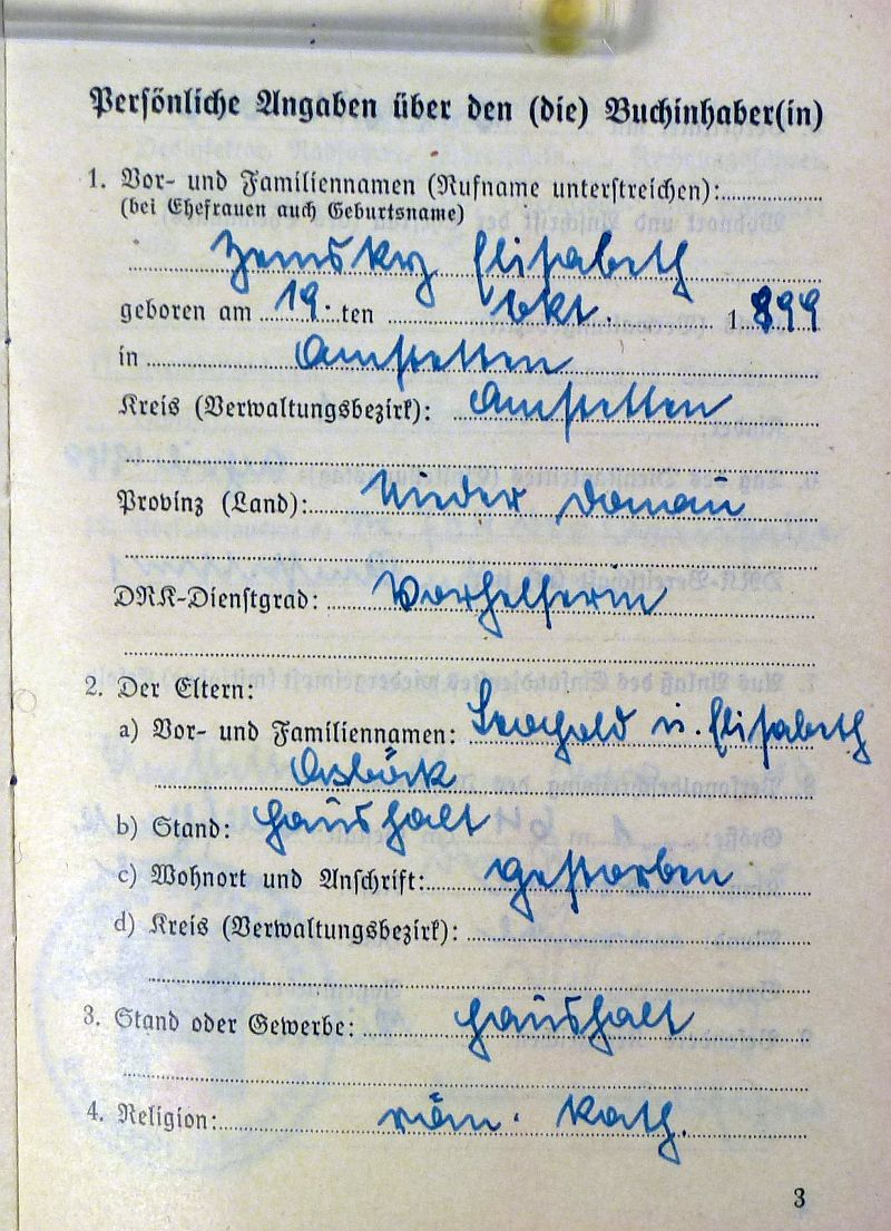 One Woman's WWII German Red Cross Identification Book, Service Book, and Armband - Image 5