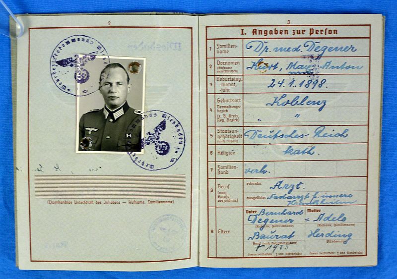 WWII German Replacement Wehrpass of an Army Medical Doctor - Image 3