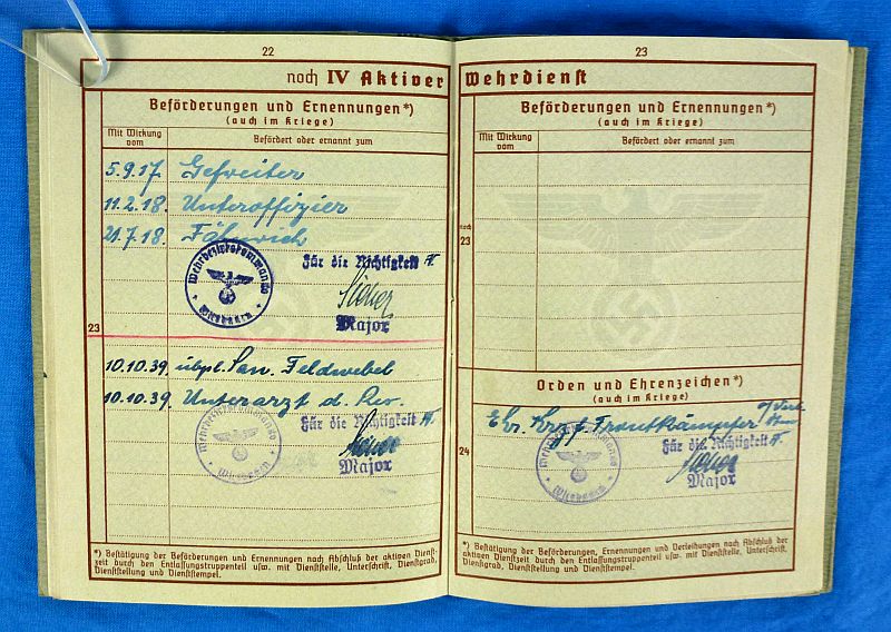 WWII German Replacement Wehrpass of an Army Medical Doctor - Image 9