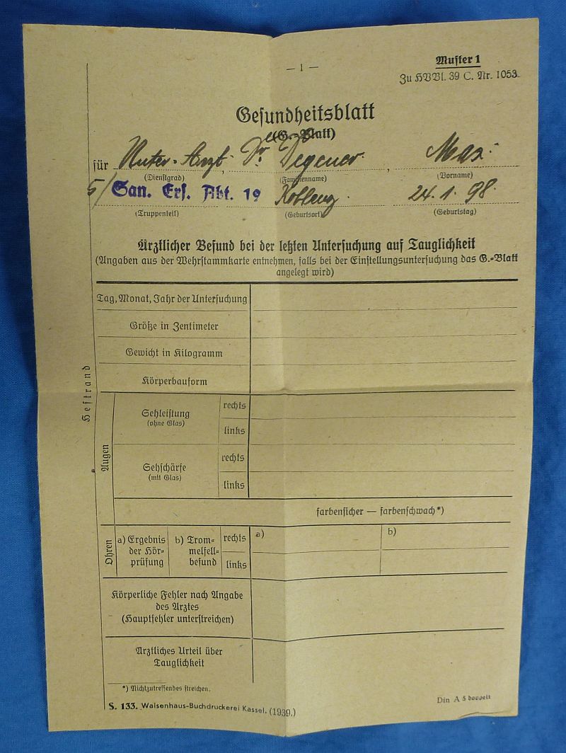 WWII German Replacement Wehrpass of an Army Medical Doctor - Image 11