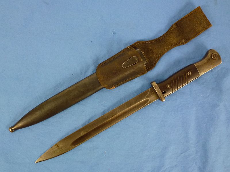 1943 Dated German K98 Combat Bayonet by Josua Corts with Frog - Image 2