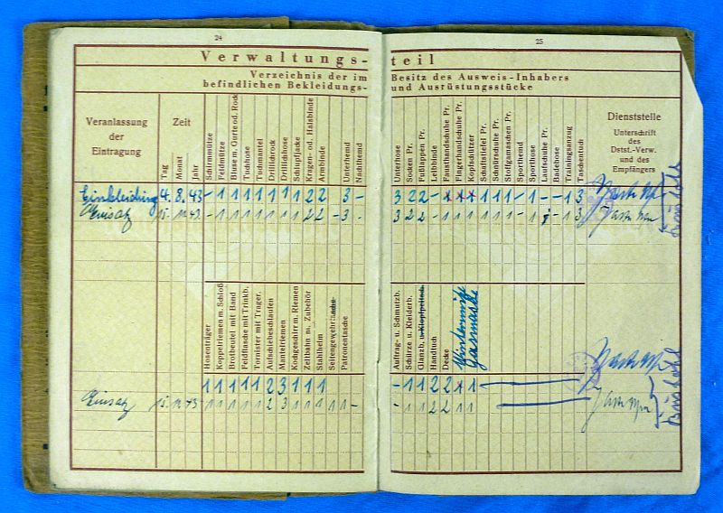 1943 RAD Labor Service Member Book for a Flak Battery in France - Image 6