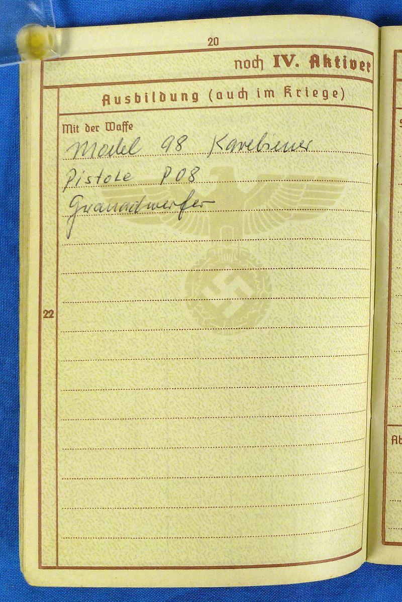 German Army Wehrpass with Photo in Tropical Uniform - Image 7
