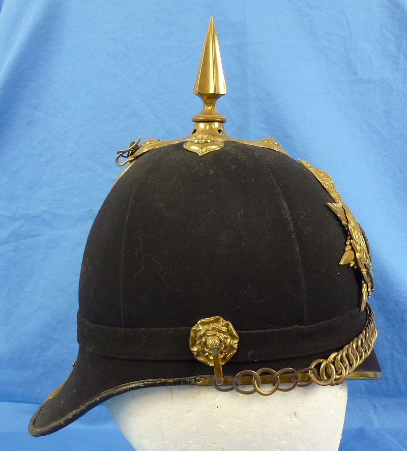 British Edwardian Period Northamptonshire Regiment Officer's Home Service Helmet - Image 3