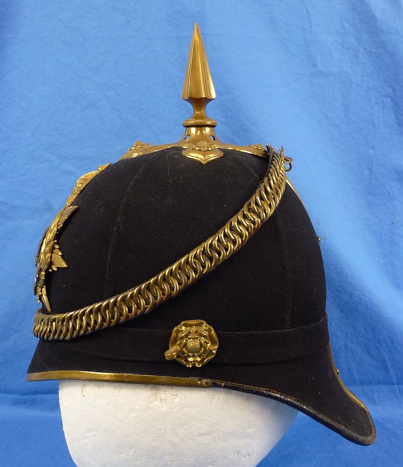British Edwardian Period Northamptonshire Regiment Officer's Home Service Helmet - Image 5
